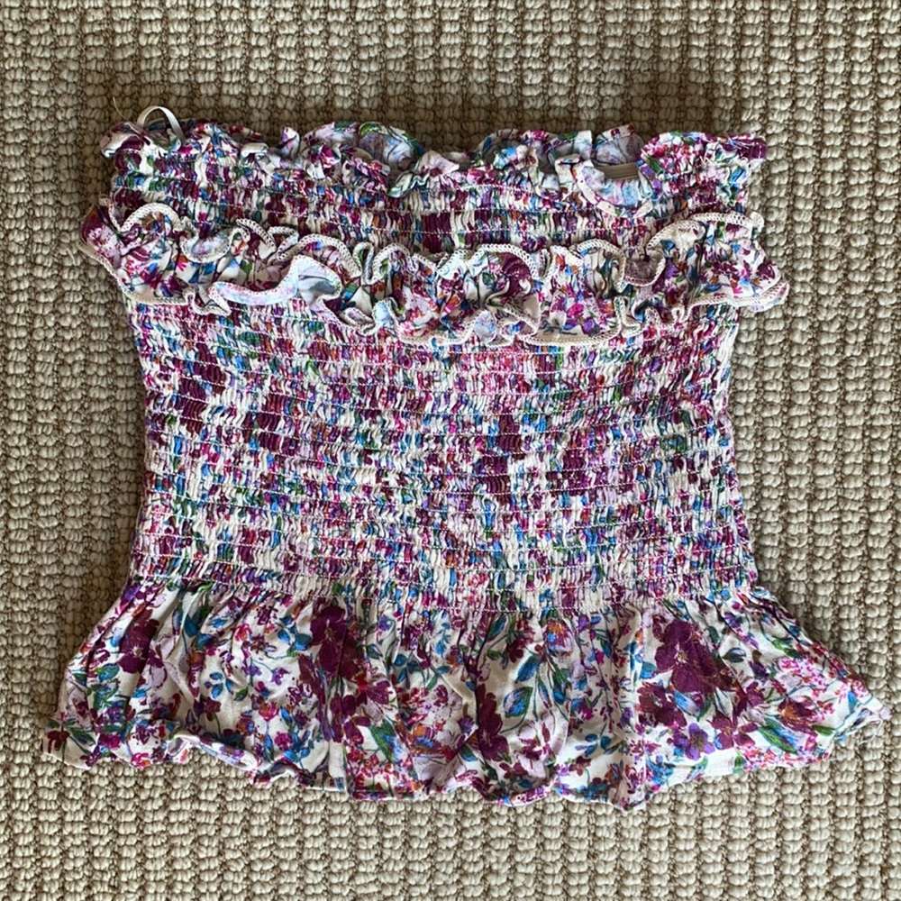 Skylar + Madison floral ruffled tube top